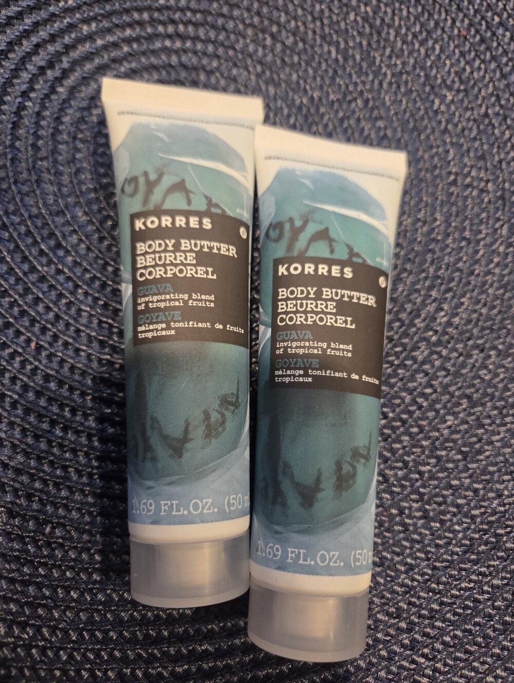 Korres Guava Body Butter - Teal Blue Tubes